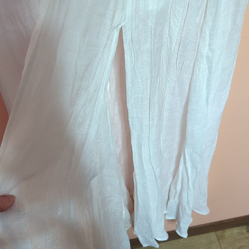 Aakaa Off White Surplice Maxi Dress L - Picture 6 of 11